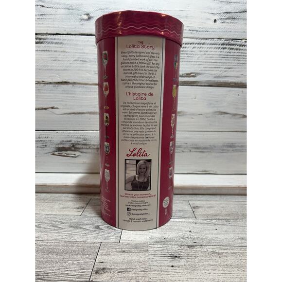 Lolita Love My Wine Happy Retirement Hand Painted Wine Glass New In Box - Picture 3 of 5